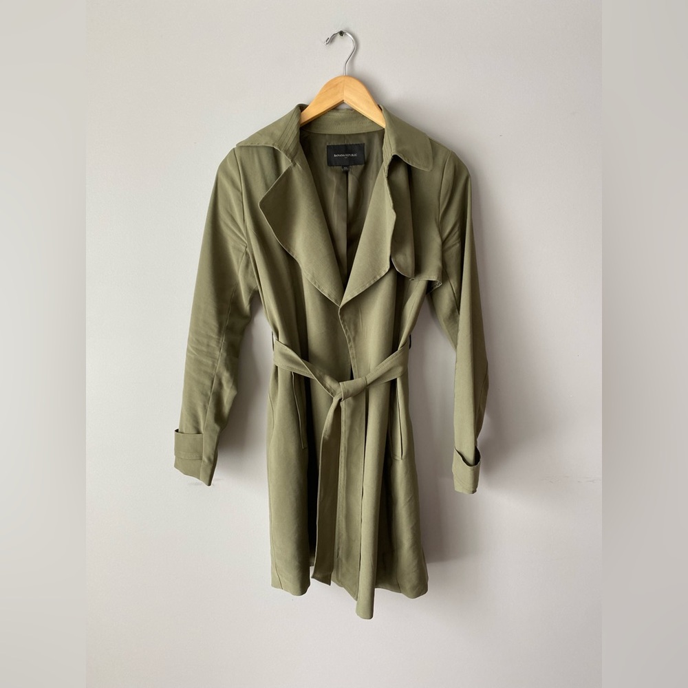 Banana Republic green Trench Coat size XS